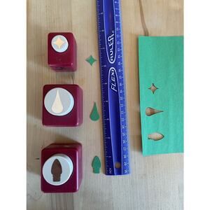 Lot of 3 Emagination Paper Punches Light Bulb Tear Drop Star